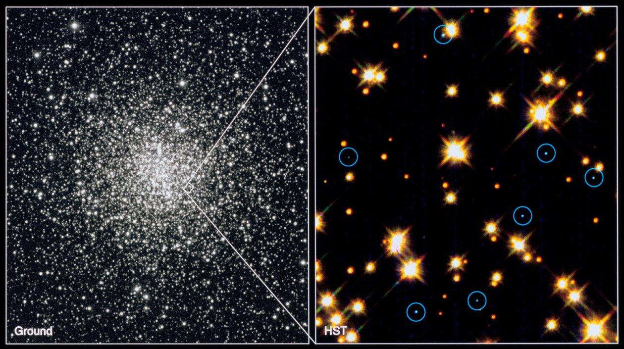 Witte dwergsterren in bolvormige cluster M4H Bond STSCI door Unbekannt
