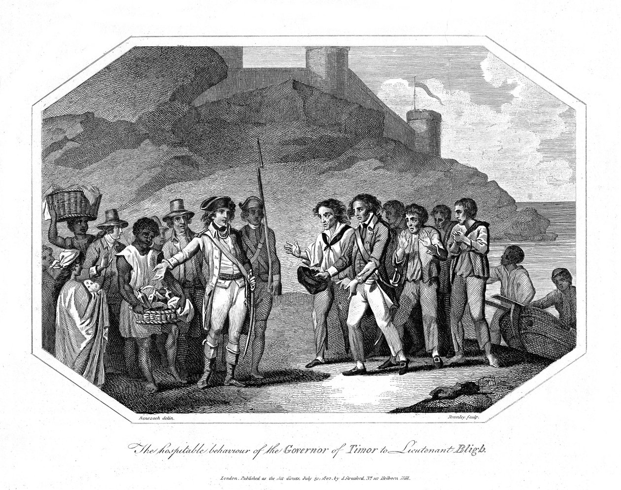 William Bligh, Britse marineofficier ontvangen door de gouverneur van Timor, 14 juni 1789, 1802 door Unbekannt