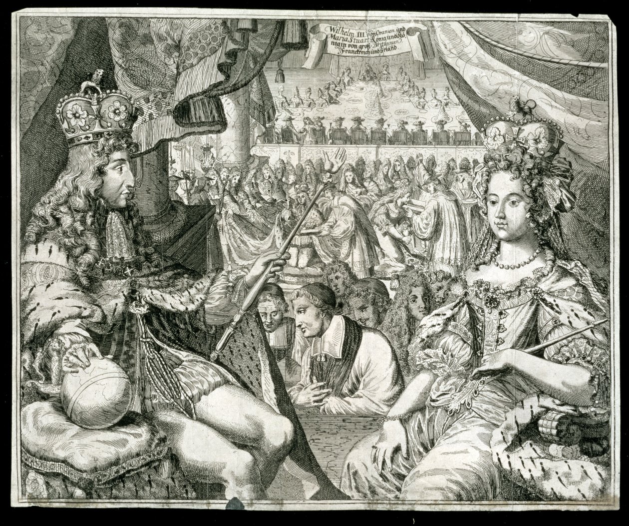Willem III en Maria II, koning en koningin van Groot-Brittannië en Ierland door Unbekannt