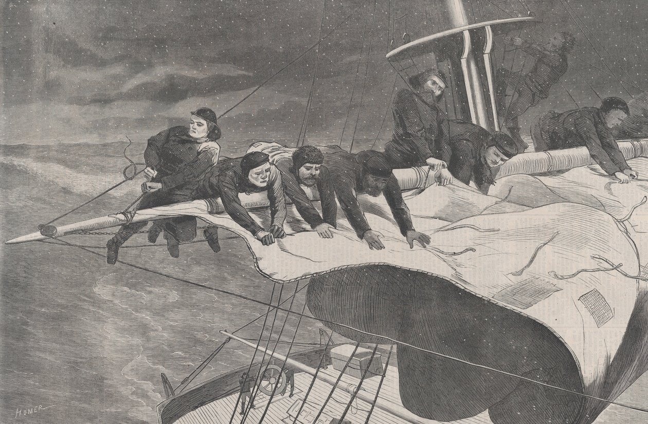 Winter op Zee - Zeilen Inhalen voor de Kust Harper