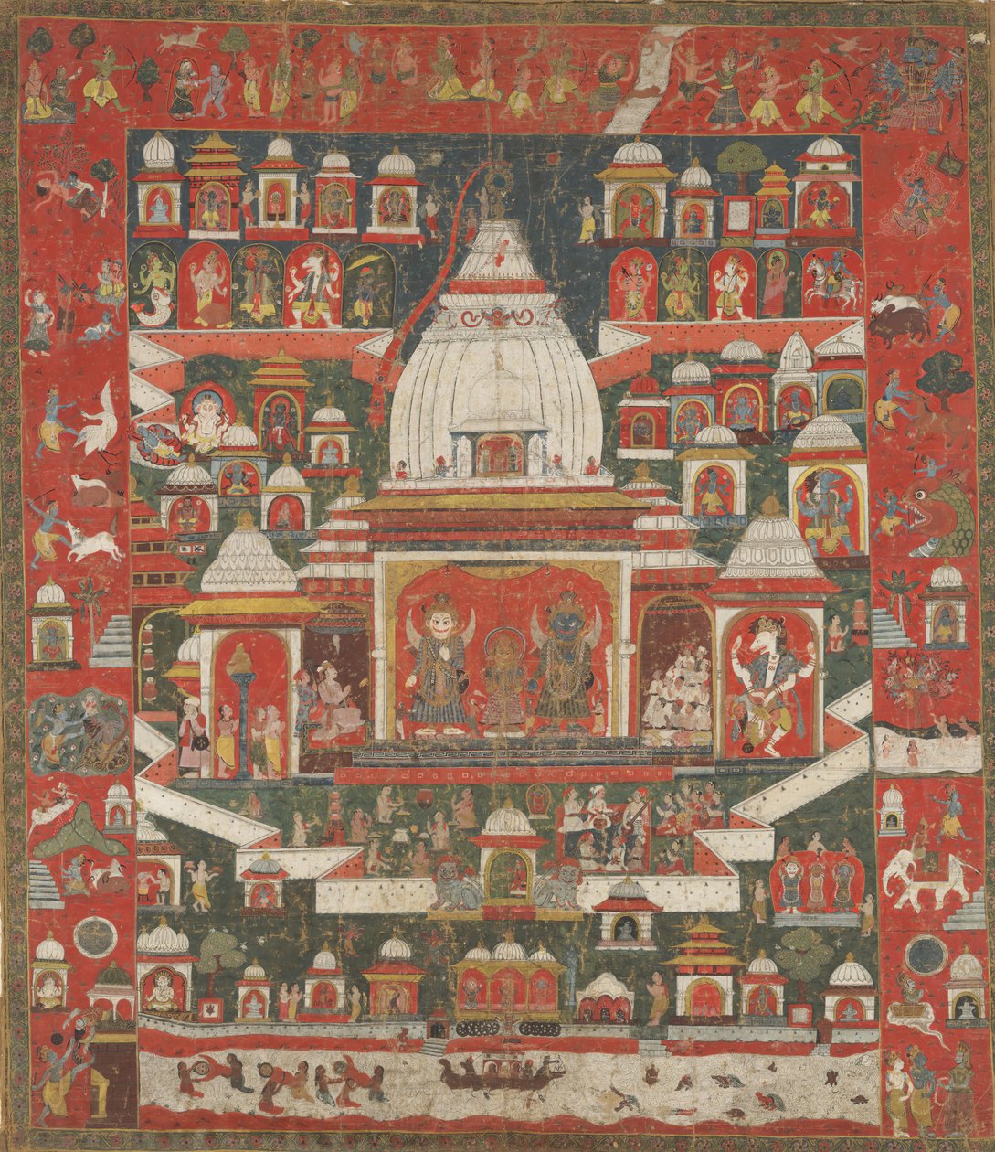 Aanbidding van Heer Jagannatha in zijn Tempel in Puri door Unbekannt
