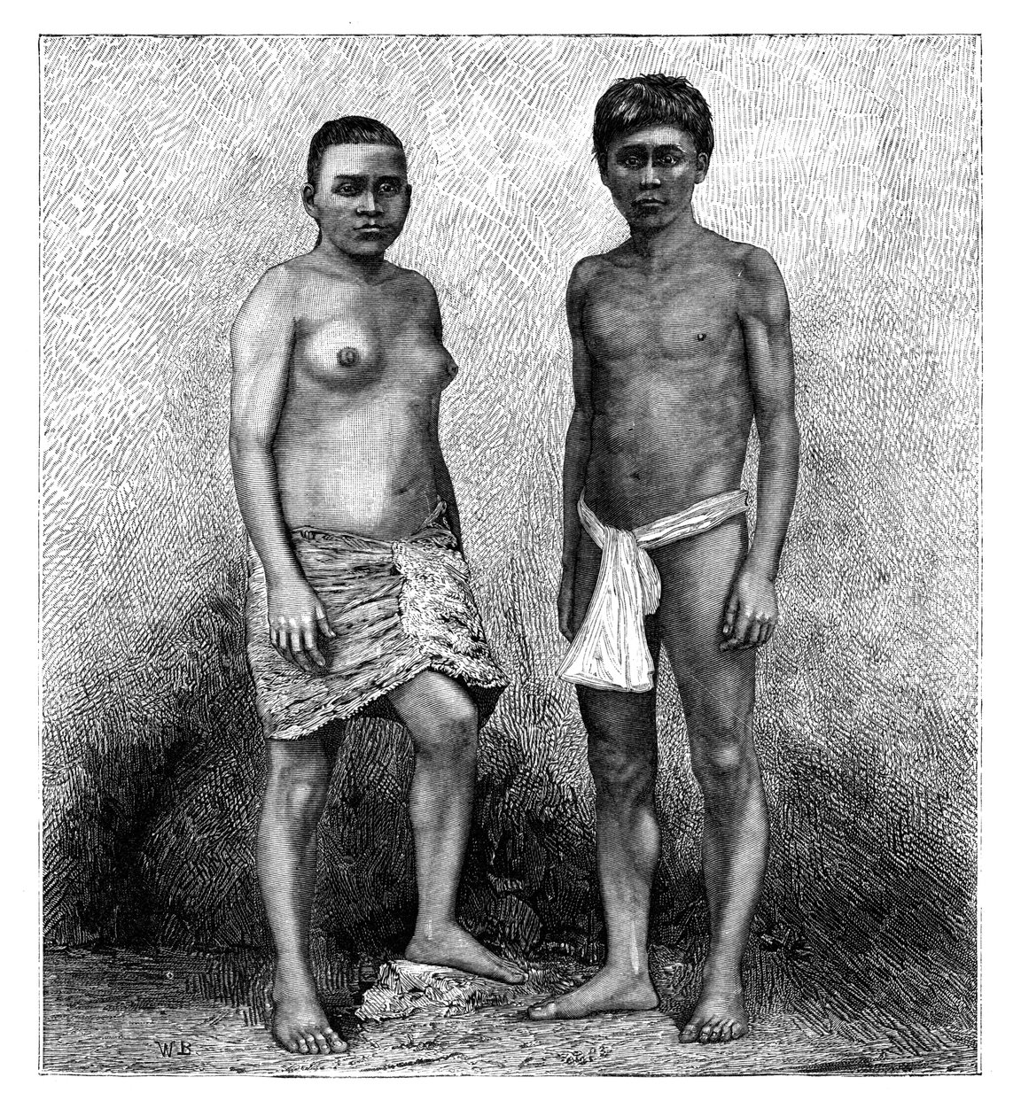 Jonge Talamancas Indianen, Midden-Amerika, ca. 1890 door Unbekannt