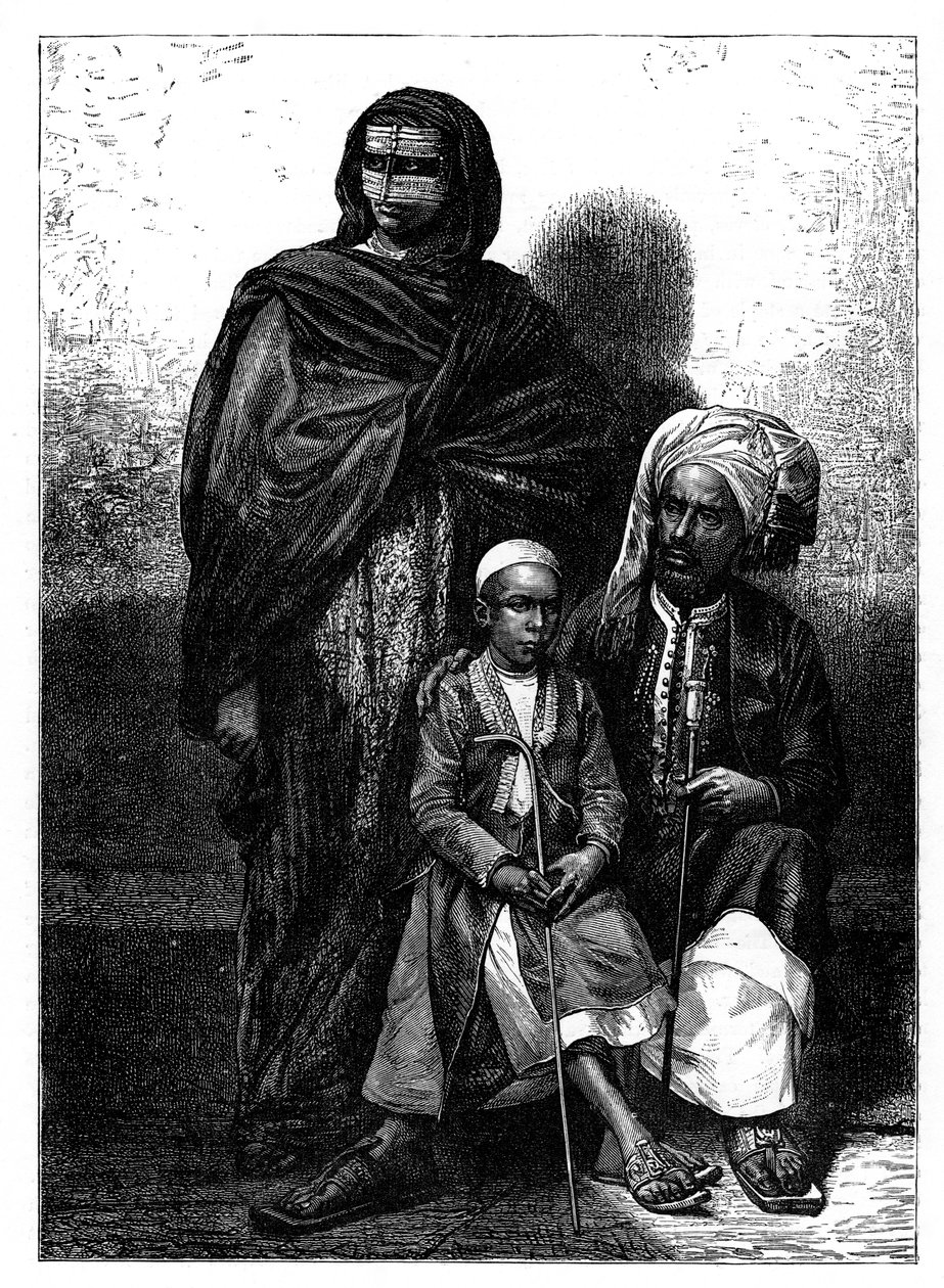 Zanzibar Arabische familie, ca. 1890 door Unbekannt