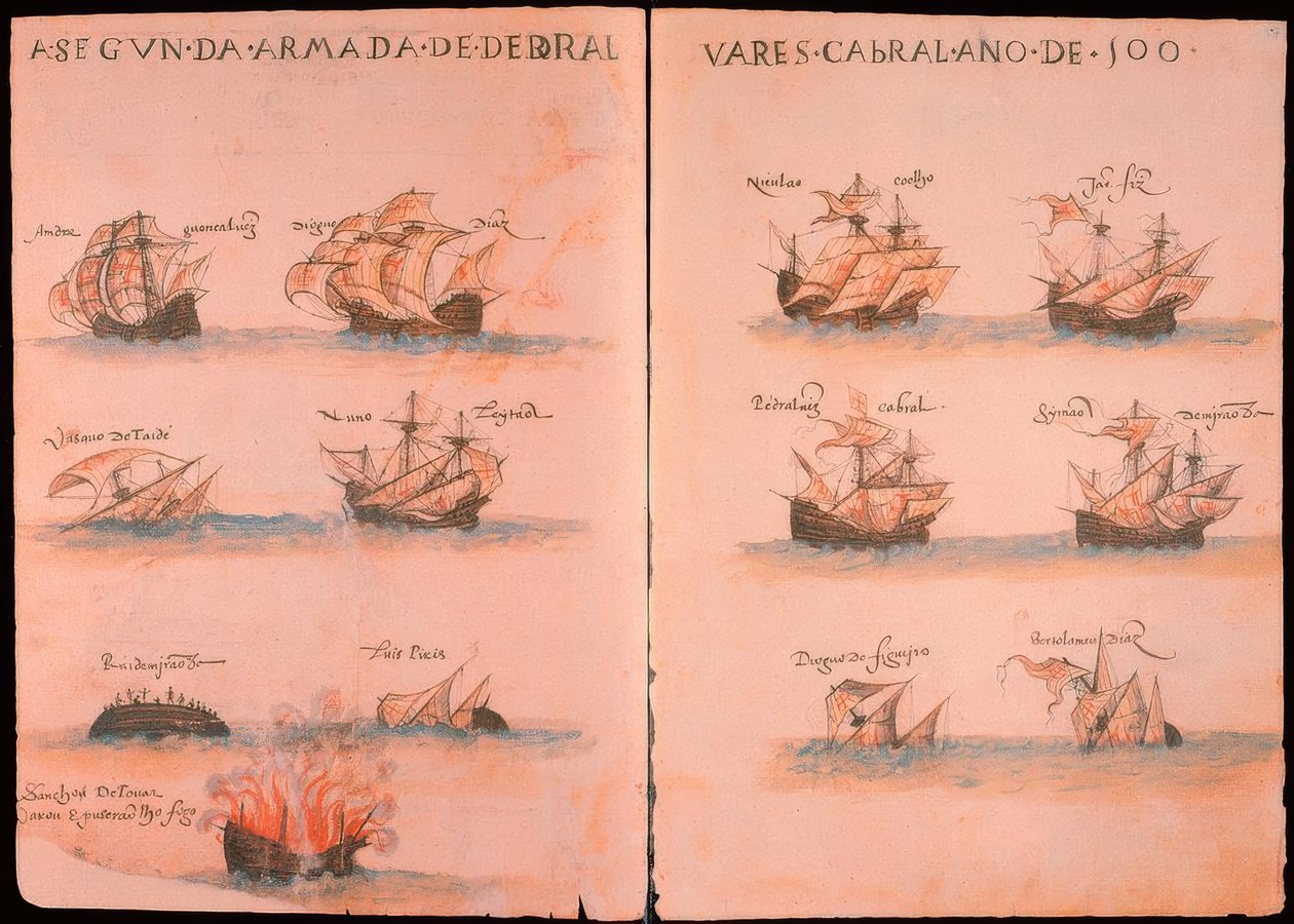 Portugese vloot onder Cabral 1500 door Unbekannt
