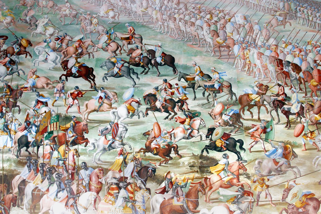 Slagveld, detail van de fresco