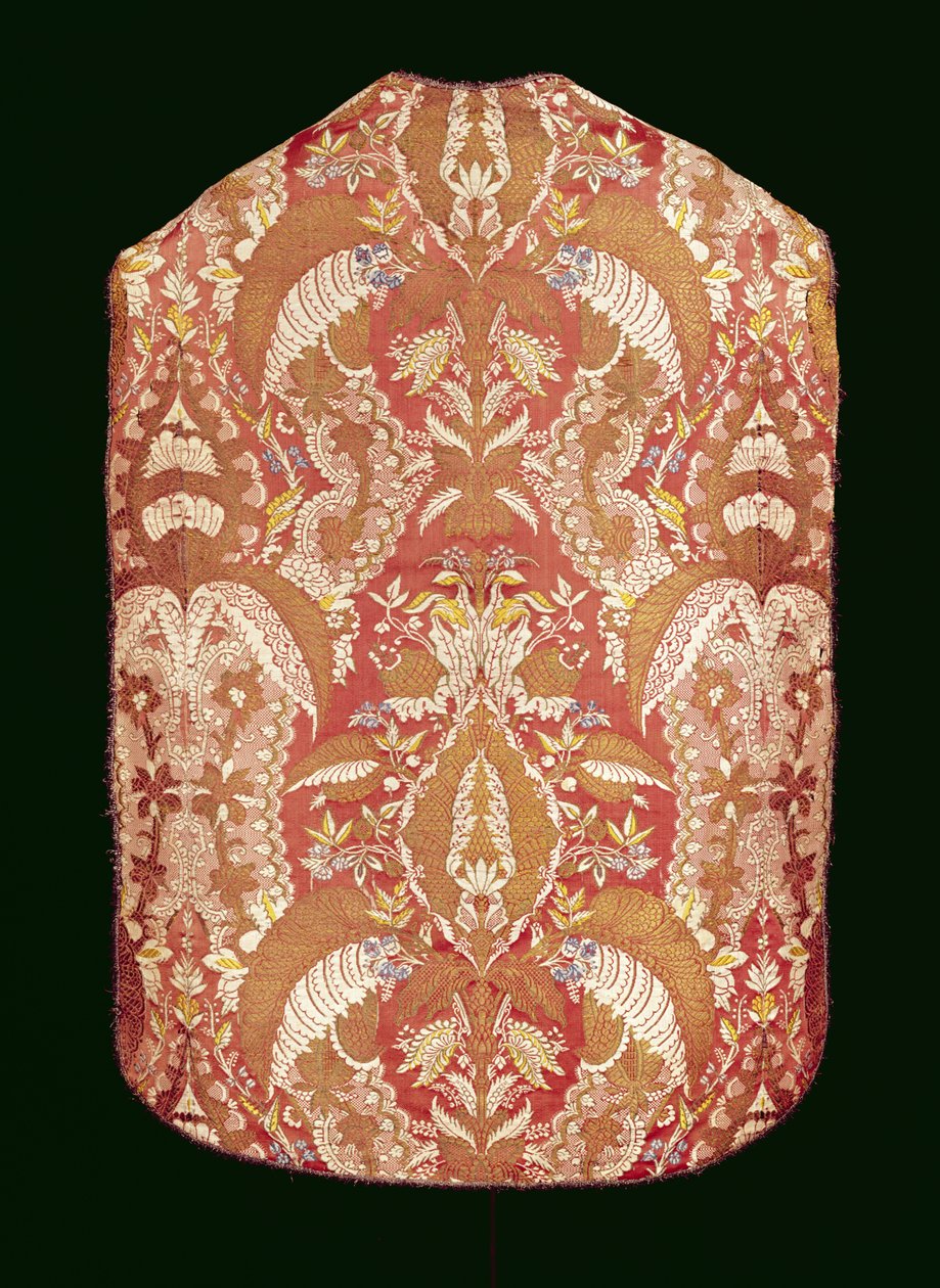 Kazule, kantpatroon zijde, Frans, ca. 1720 door Unbekannt Unbekannt