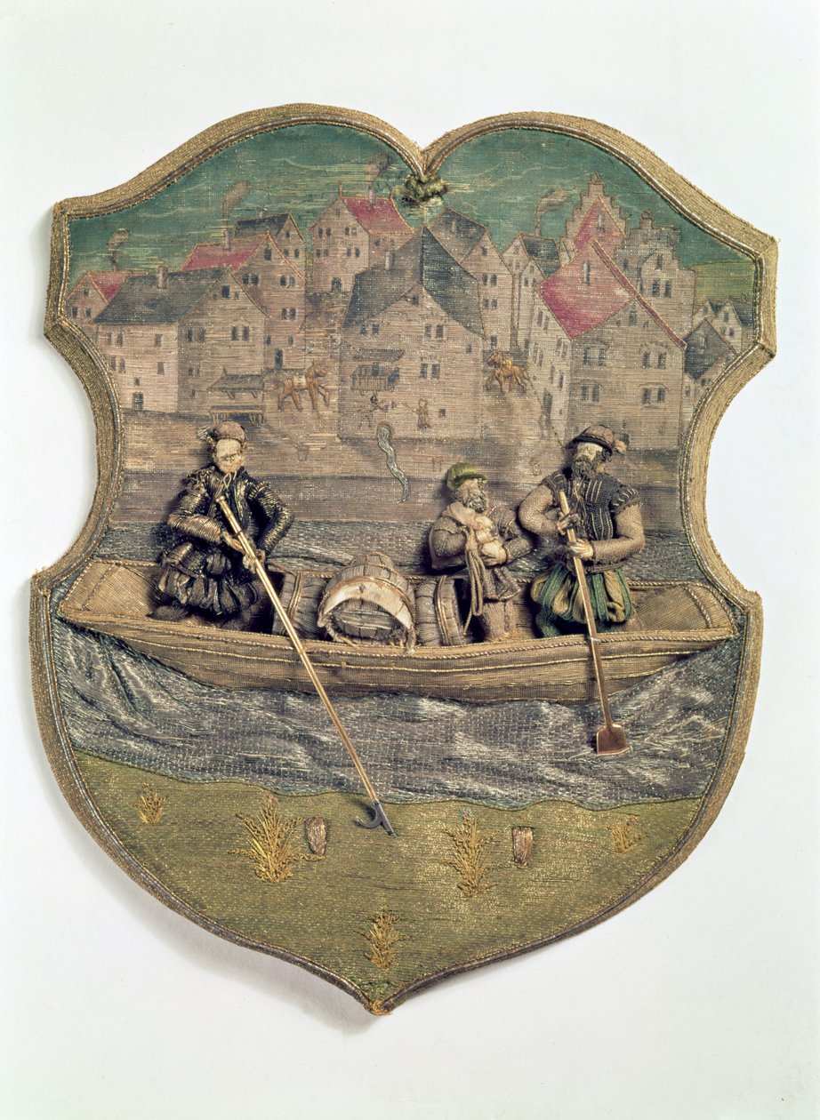Geborduurd gilde symbool uitgevoerd door Wolf Popp, Passau, ca.1574-5 door Unbekannt Unbekannt