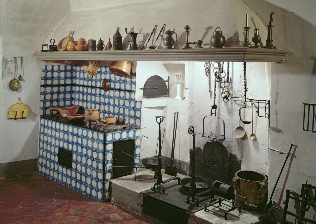 Interieur van de keuken van het Hotel de Cabris, 1774 door Unbekannt Unbekannt