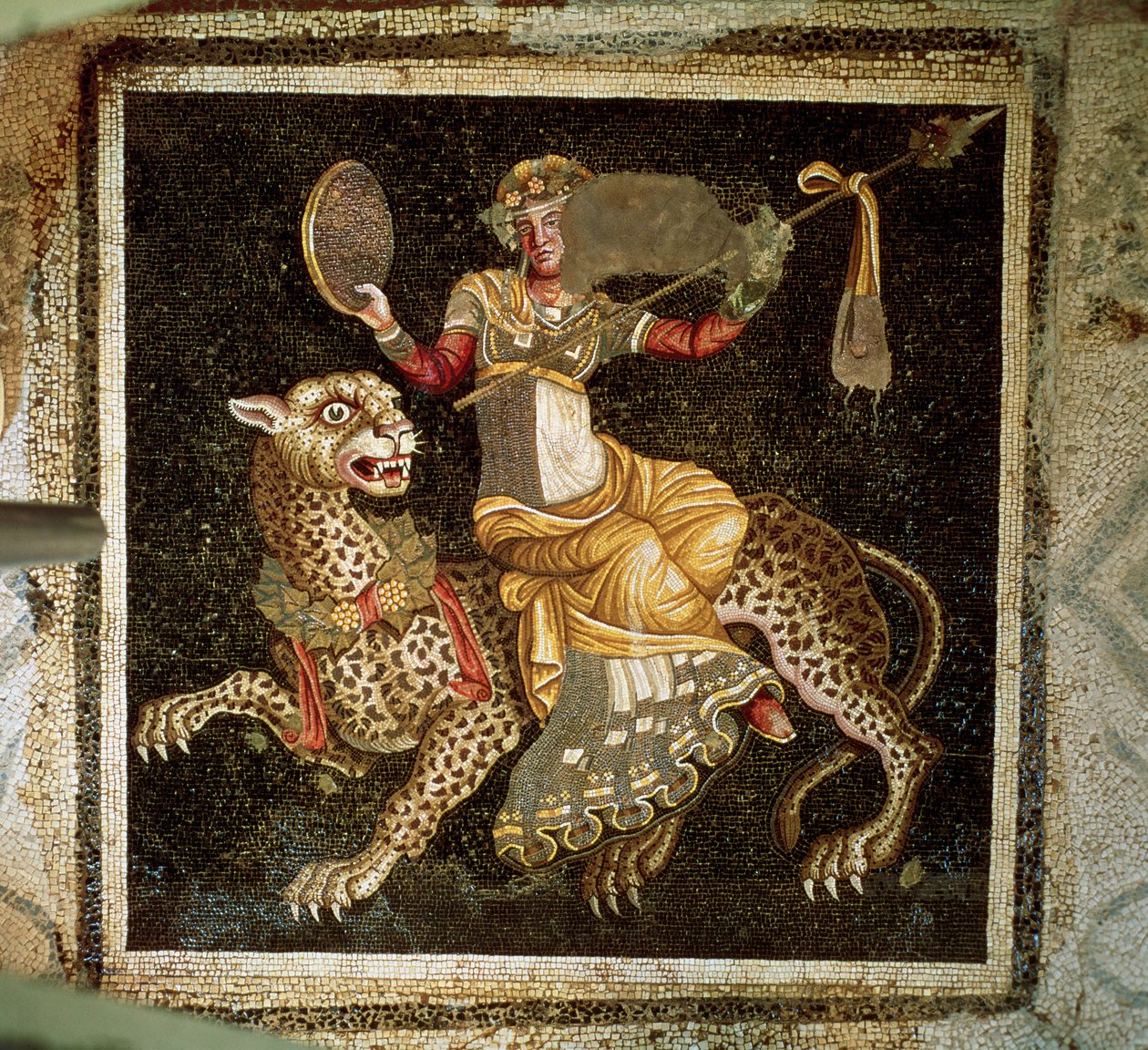 Mozaïek van Dionysus rijdend op een Luipaard c.180 AD door Unbekannt Unbekannt