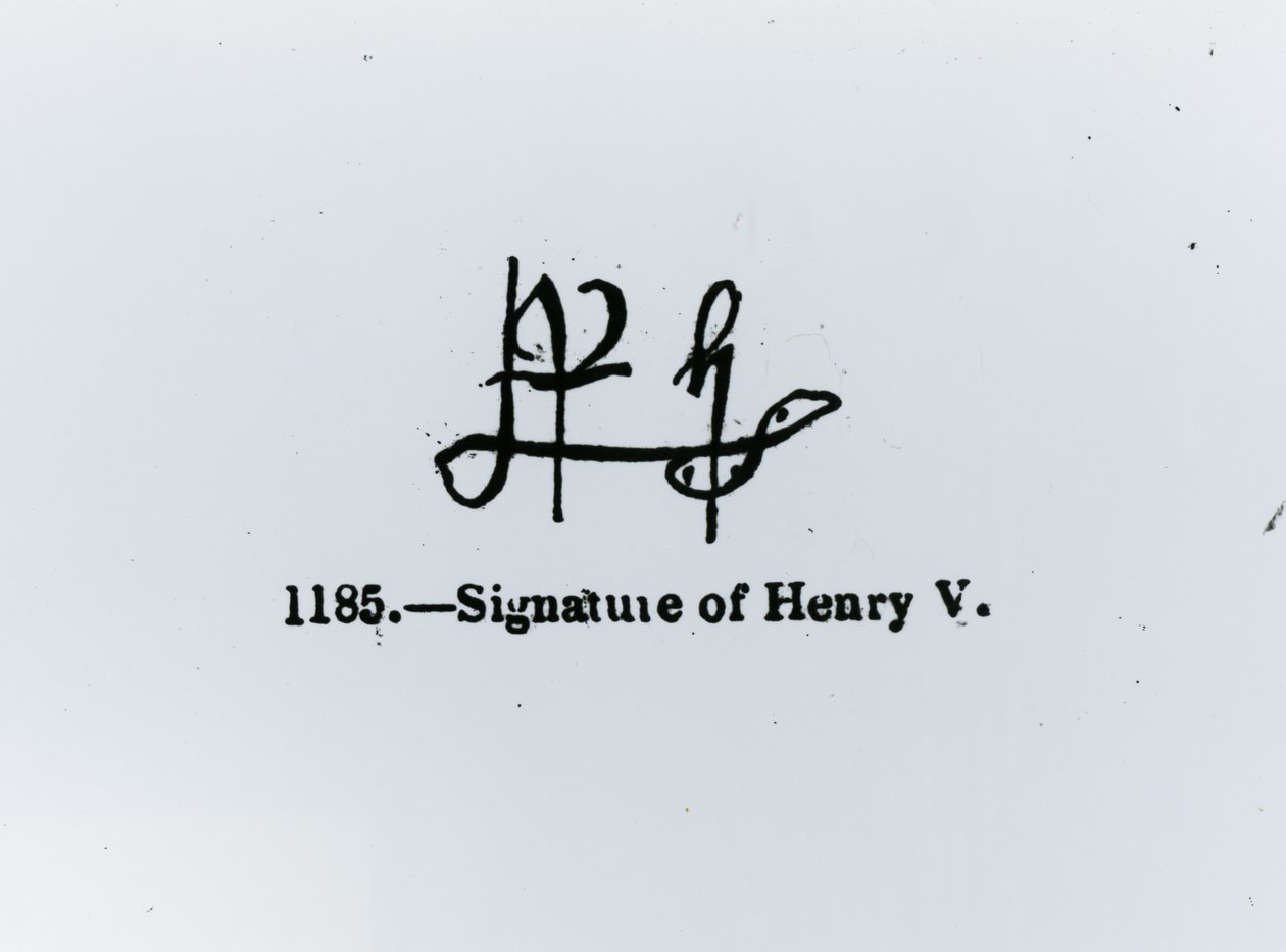 Handtekening van Hendrik V (1387-1422) door Unbekannt Unbekannt