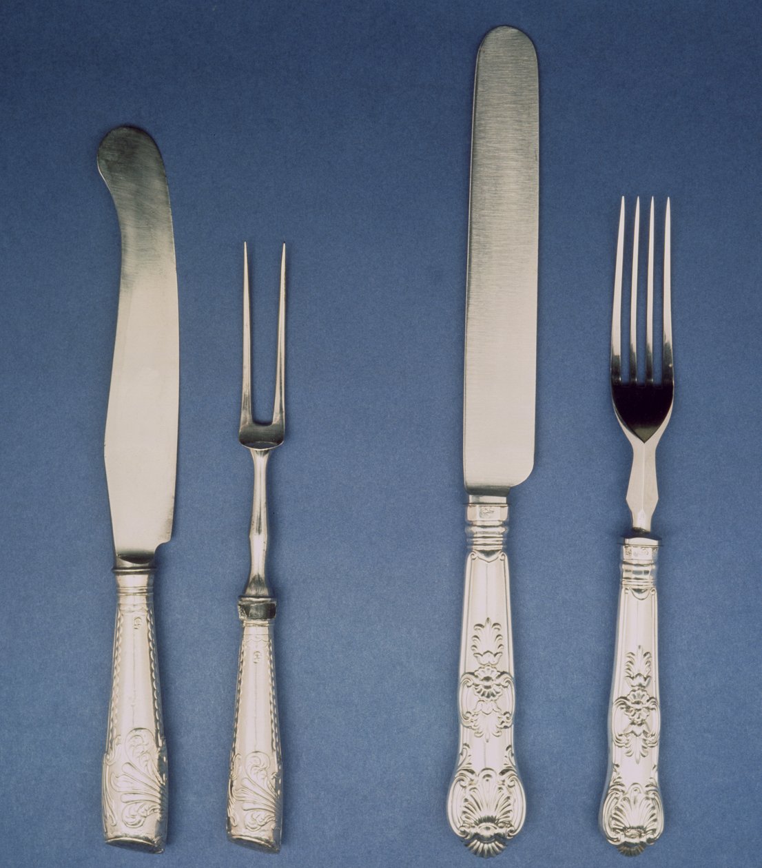 Zilveren mes en vork, Sheffield, ca.1780 en latere versie 1835, door Atkin en Oxley door Unbekannt Unbekannt