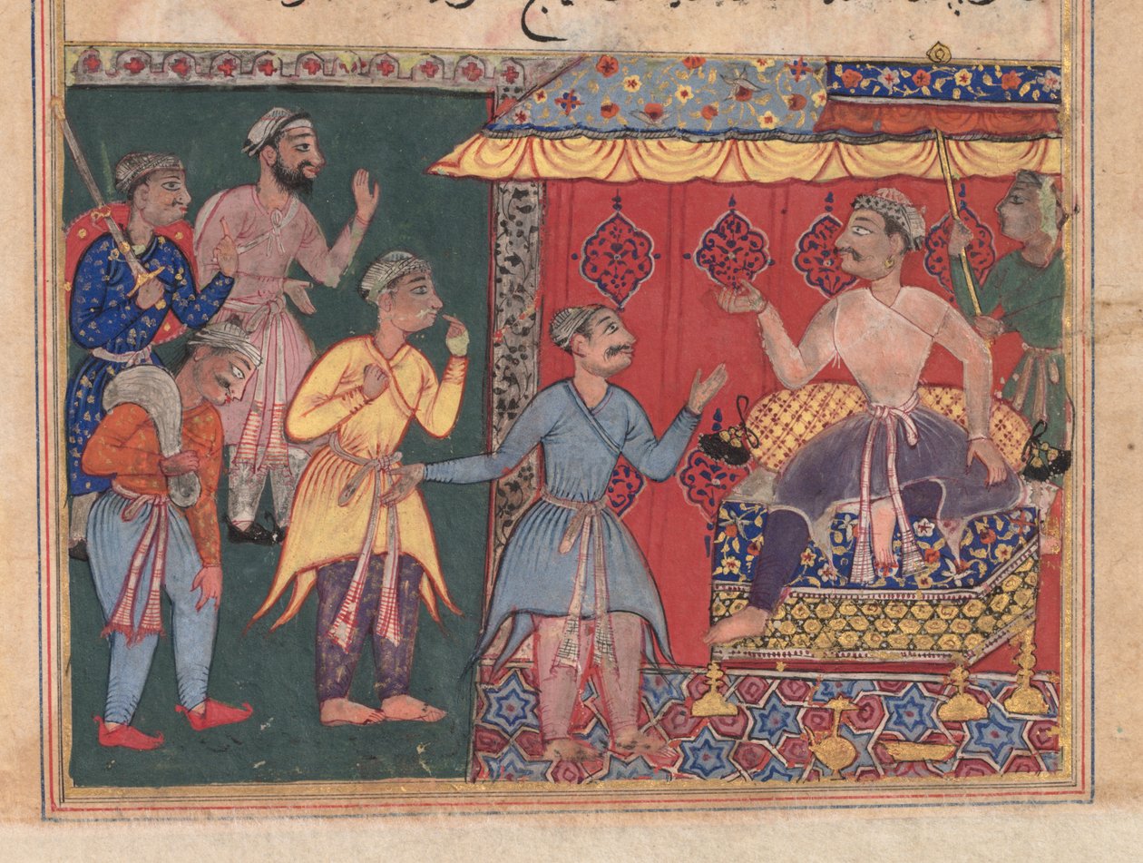 Verhalen van een papegaai (Tuti-nama), De twaalfde nacht, koning Bhojaraja probeert tevergeefs de waar door Unbekannt Unbekannt