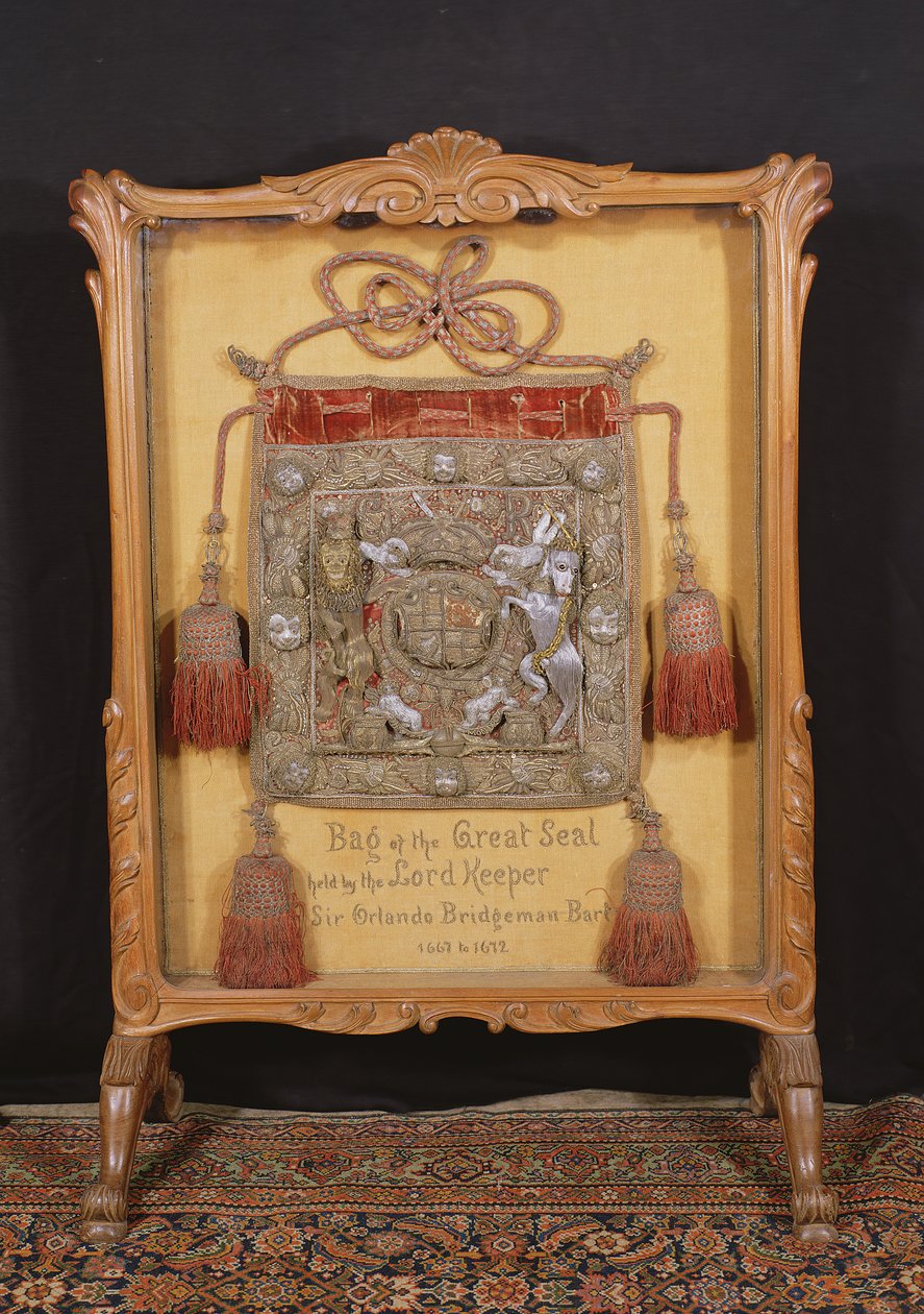 De Zak van het Grote Zegel, gehouden door de Lord Keeper, Sir Orlando Bridgeman (1667-72) door Unbekannt Unbekannt
