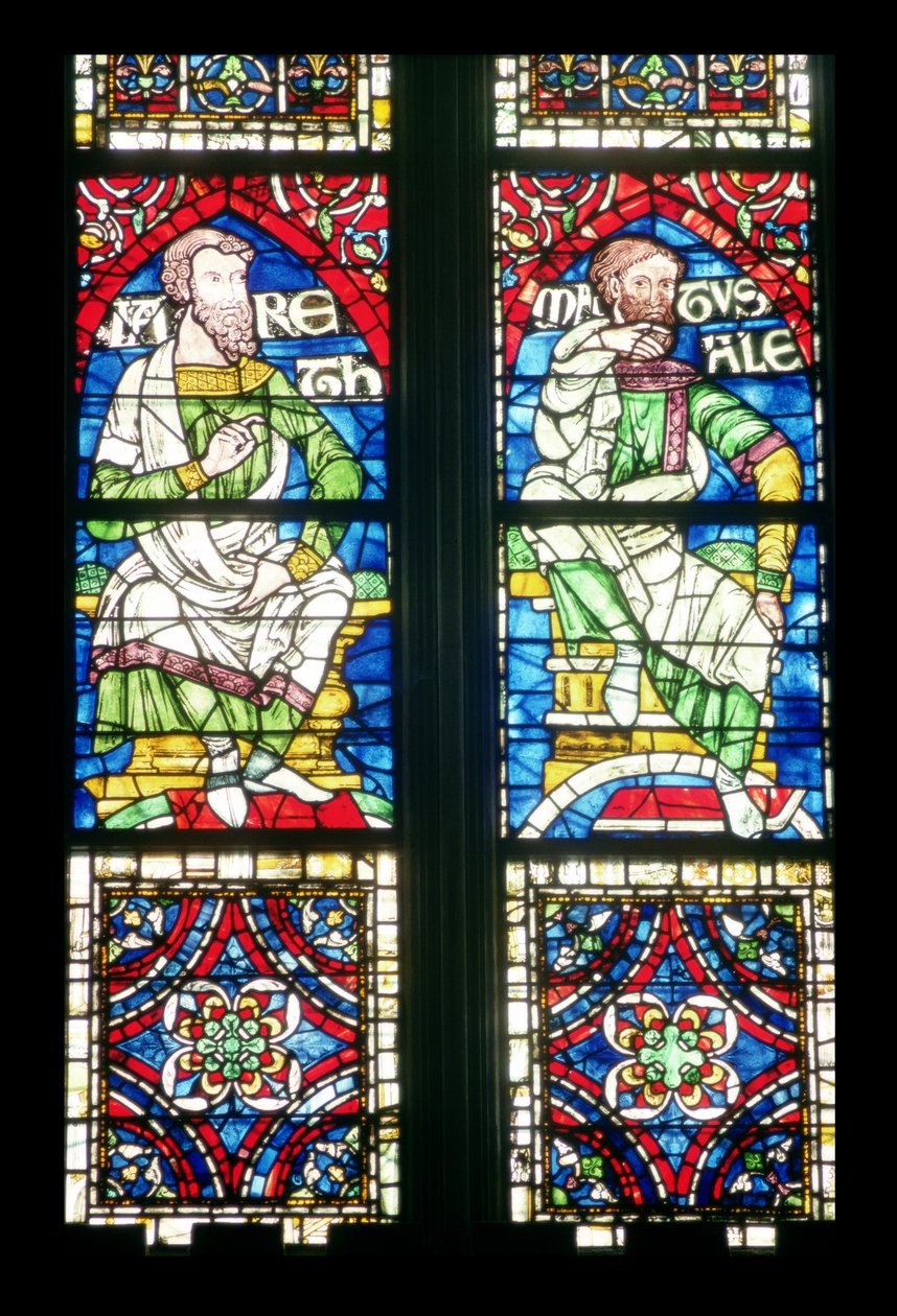 De profeten Methusalem en Jareth uit het zuidelijke transept raam, 12e eeuw door Unbekannt Unbekannt