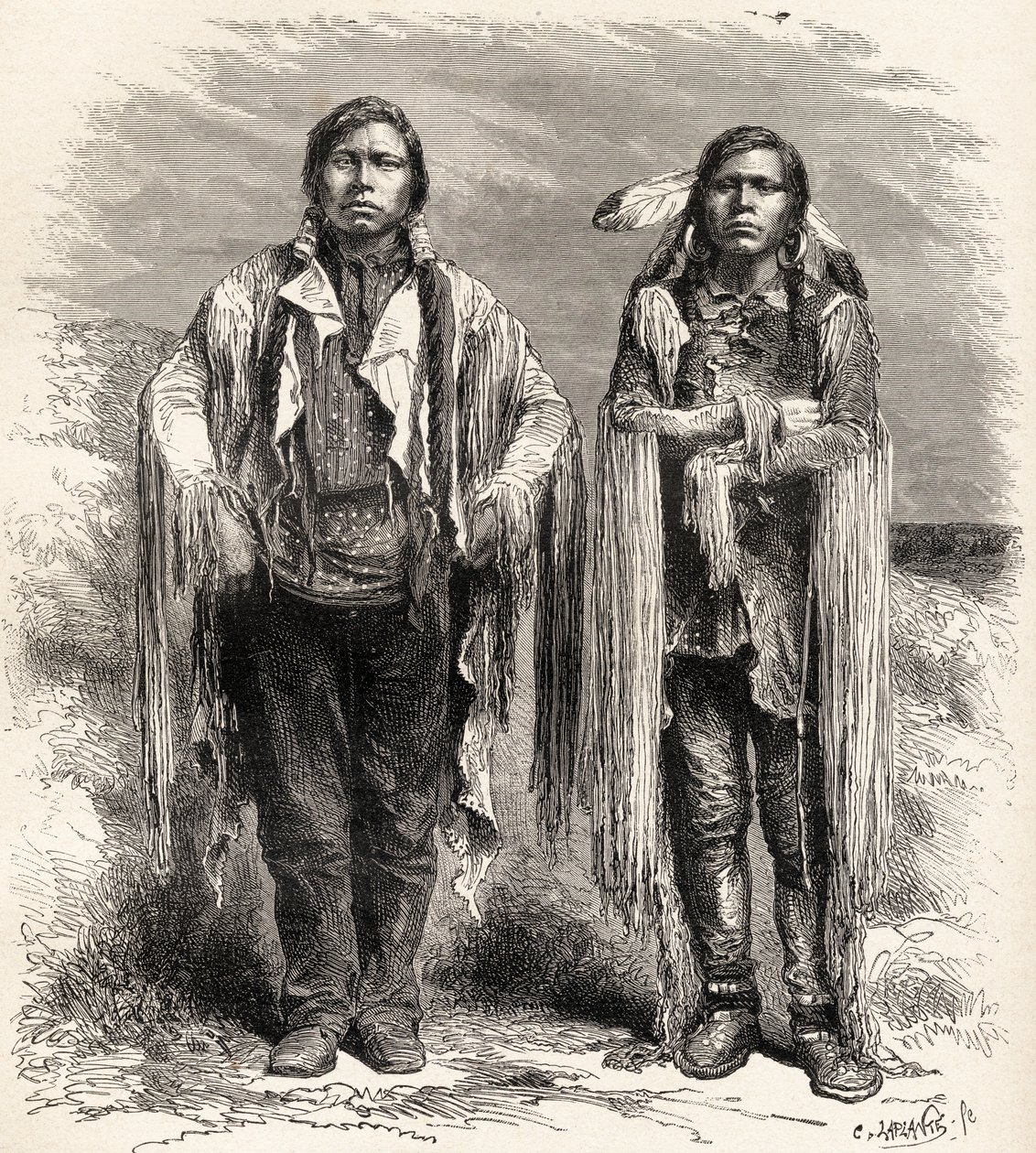 Twee Ute-indianen, illustratie uit 