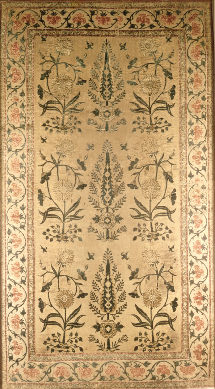 Fluwelen vloerkleed, Moghul, Shah Jahan periode, 1628-58 door Unbekannt Unbekannt
