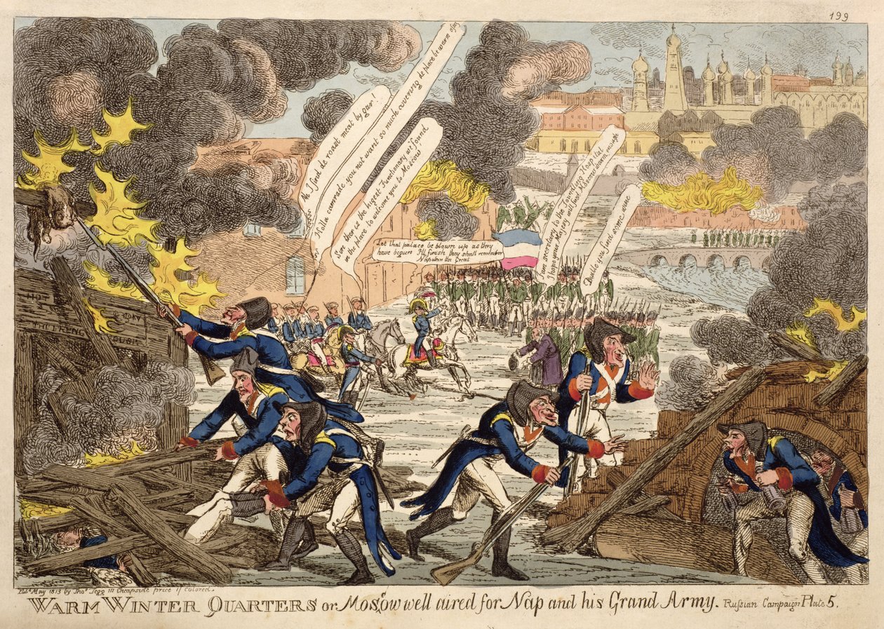 Warme Winterkwartieren of Moskou goed geventileerd voor Napoleon en zijn Grote Leger door Williams, uit een serie getiteld de Russische Campagne mei 1813 door Unbekannt Unbekannt