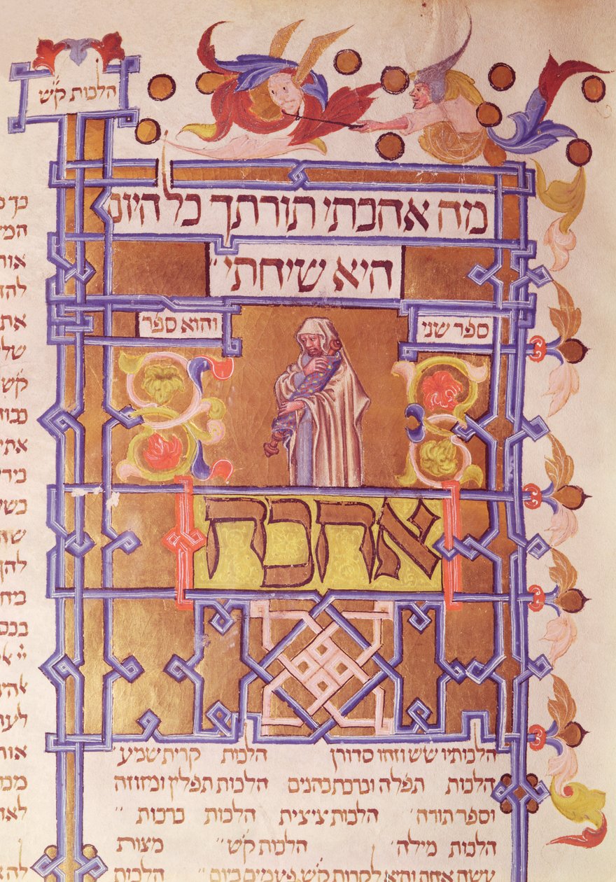 Pagina uit de Mishneh Torah, systematische code van de Joodse wet geschreven door Maimonides door Unbekannt Unbekannt