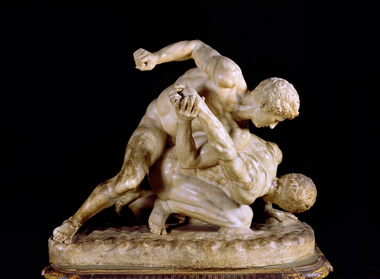 De worstelaar, kopie van een Griekse sculptuur 3e eeuw v.Chr. door Unbekannt Unbekannt