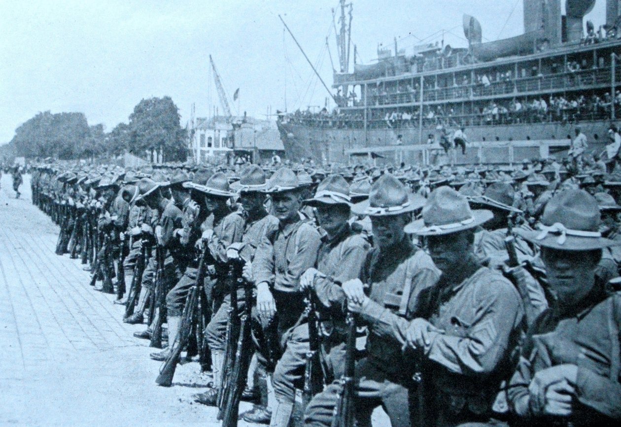 Amerikaanse troepen landen in Frankrijk, 1917 door Unbekannt Unbekannt
