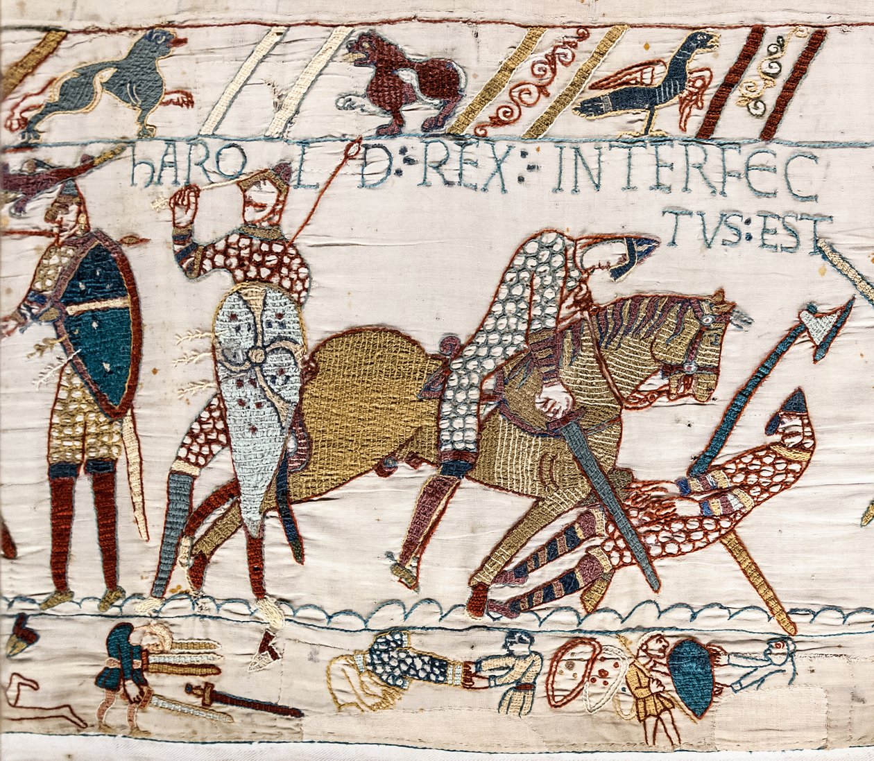 Koning Harold wordt gedood, Tapijt van Bayeux door Unbekannt Unbekannt