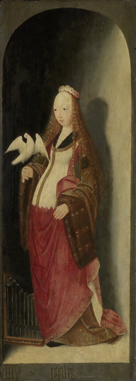 Sint Cecilia, rechtervleugel van een drieluik, toegeschreven aan Meester van het Brunswijkse Drieluik, ca. 1490-1500 door Unbekannt Unbekannt