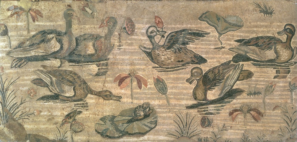 Scène van watervogels aan de Nijl uit het Huis van de Faun, Pompeii, 2e eeuw v.Chr. door Unbekannt Unbekannt