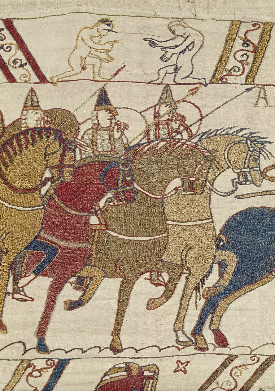 De Normandiërs vertrekken vanuit Hastings om Harold aan te vallen, Tapijt van Bayeux door Unbekannt Unbekannt