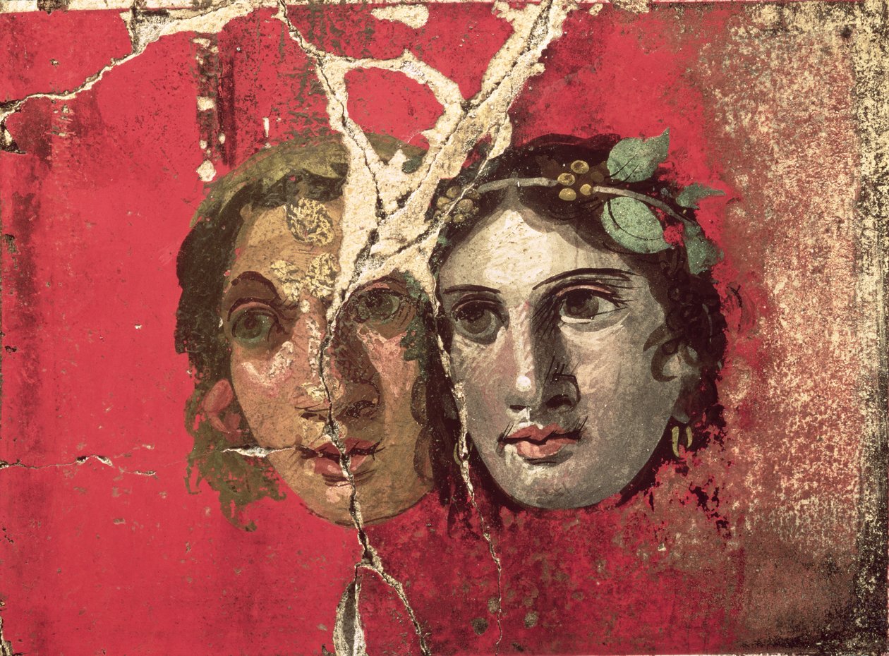 Muurschildering van een paar, Pompeii, 1e eeuw AD door Unbekannt Unbekannt