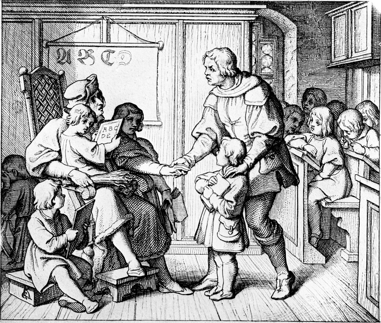 Een school in de dagen van Maarten Luther door Unbekannter Künstler