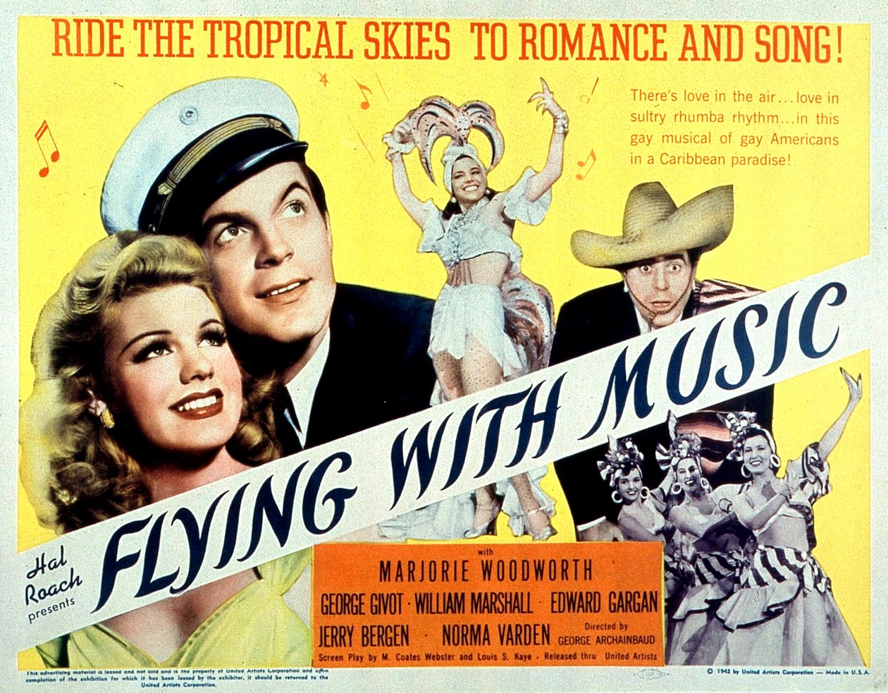 Affiche van de film Flying with music met Marjorie Woodworth en George Givot 1942 door Unbekannt