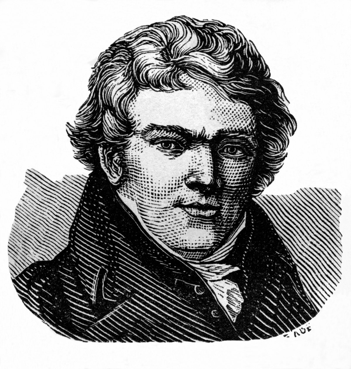 Aloys Senefelder (1771-1834), acteur en Duitse toneelschrijver, uitvinder van de lithografie en drukker - Senefelder, Alois, uitvinder van de lithografie. Illustratie / houtgravure uit: "De wereld in illustraties", uitgegeven door de auteur Dr. Chr. door Unbekannter Künstler