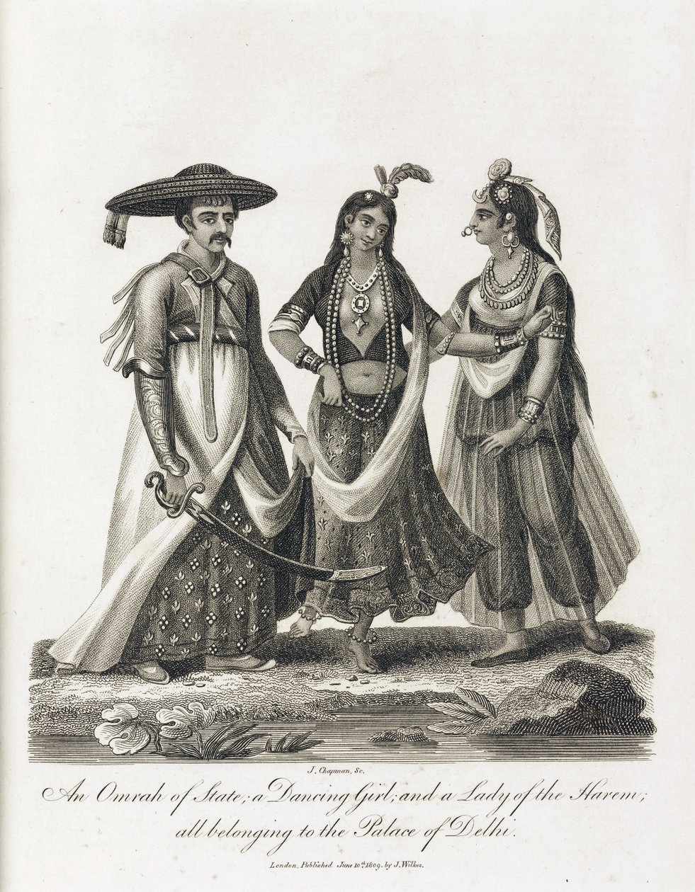 Een Omrah van de staat; een danseres; en een dame van de harem, India door Unbekannt