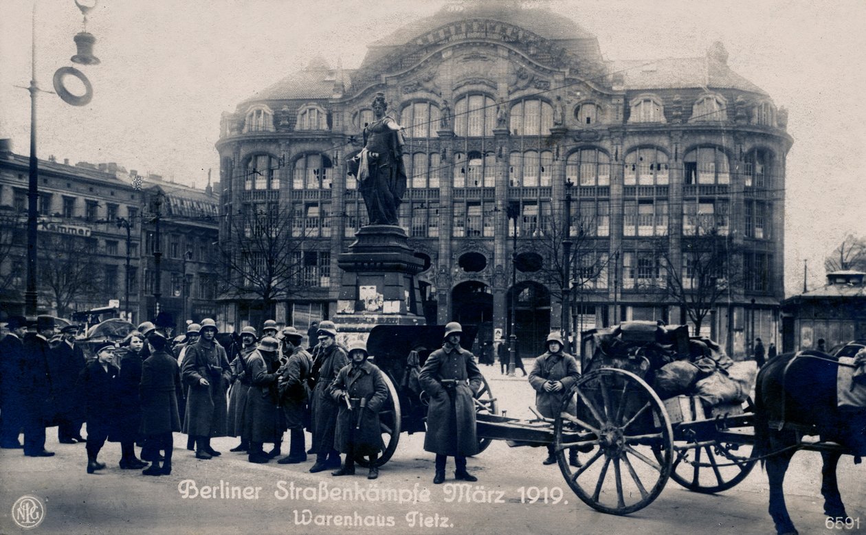 Straatgevechten in Berlijn, maart 1919 door Unbekannter Künstler