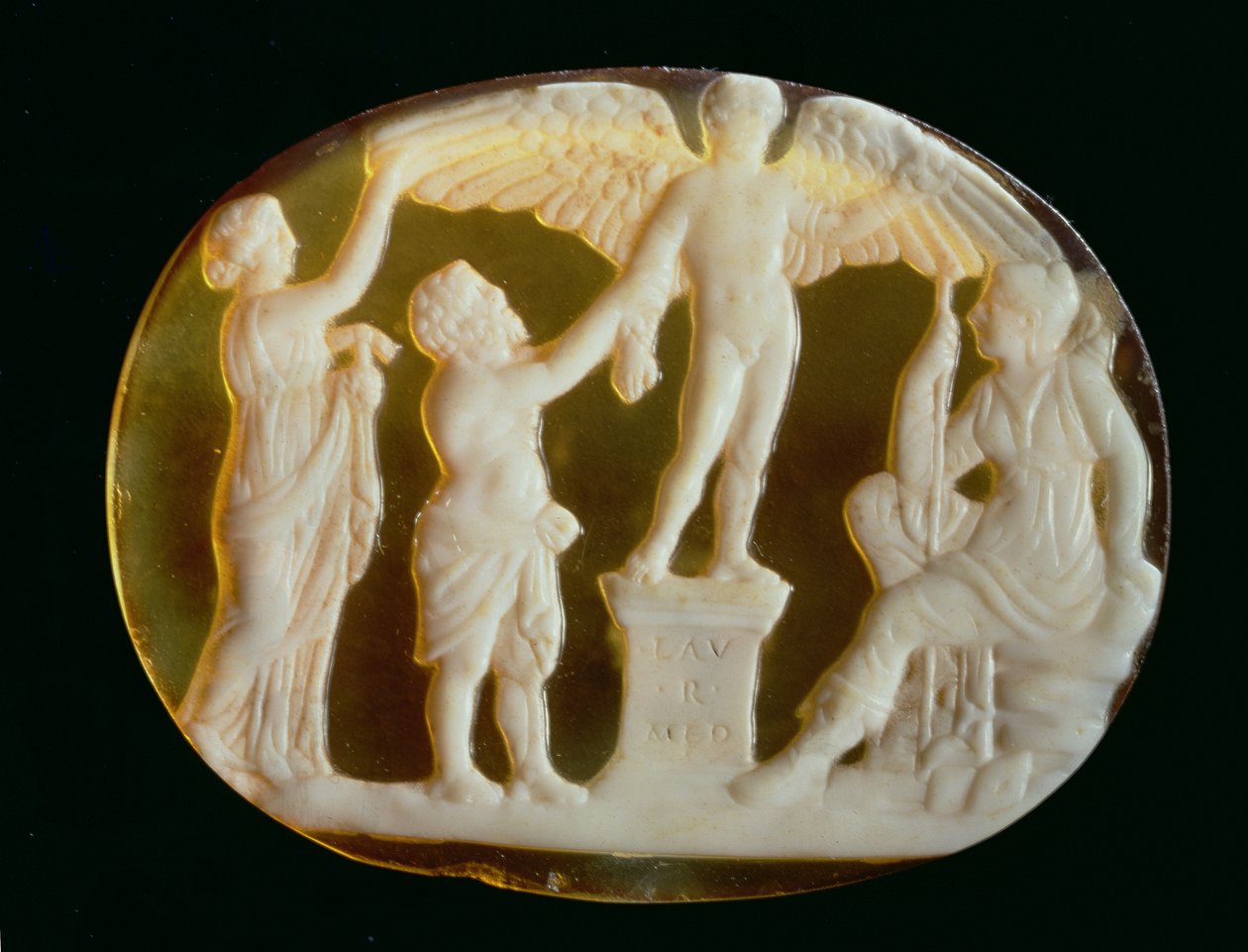 Camee van Icarus en Daedalus met Persephone en Artemis door Unbekannt