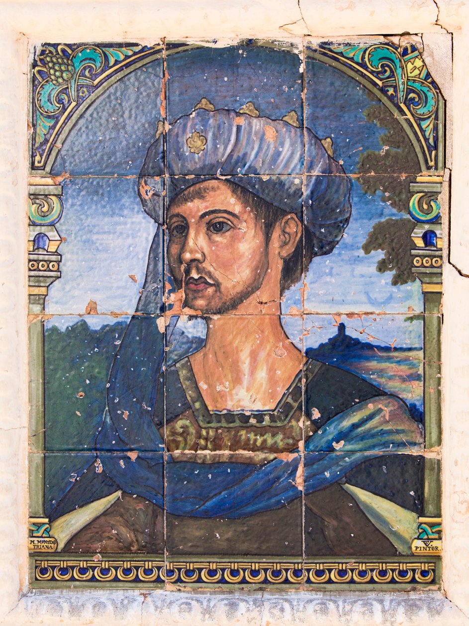 Keramische tegel schilderij op Casa del Rey Moro, het Huis van de Moorse Koning, Ronda, Malaga, Spanje door Unbekannt