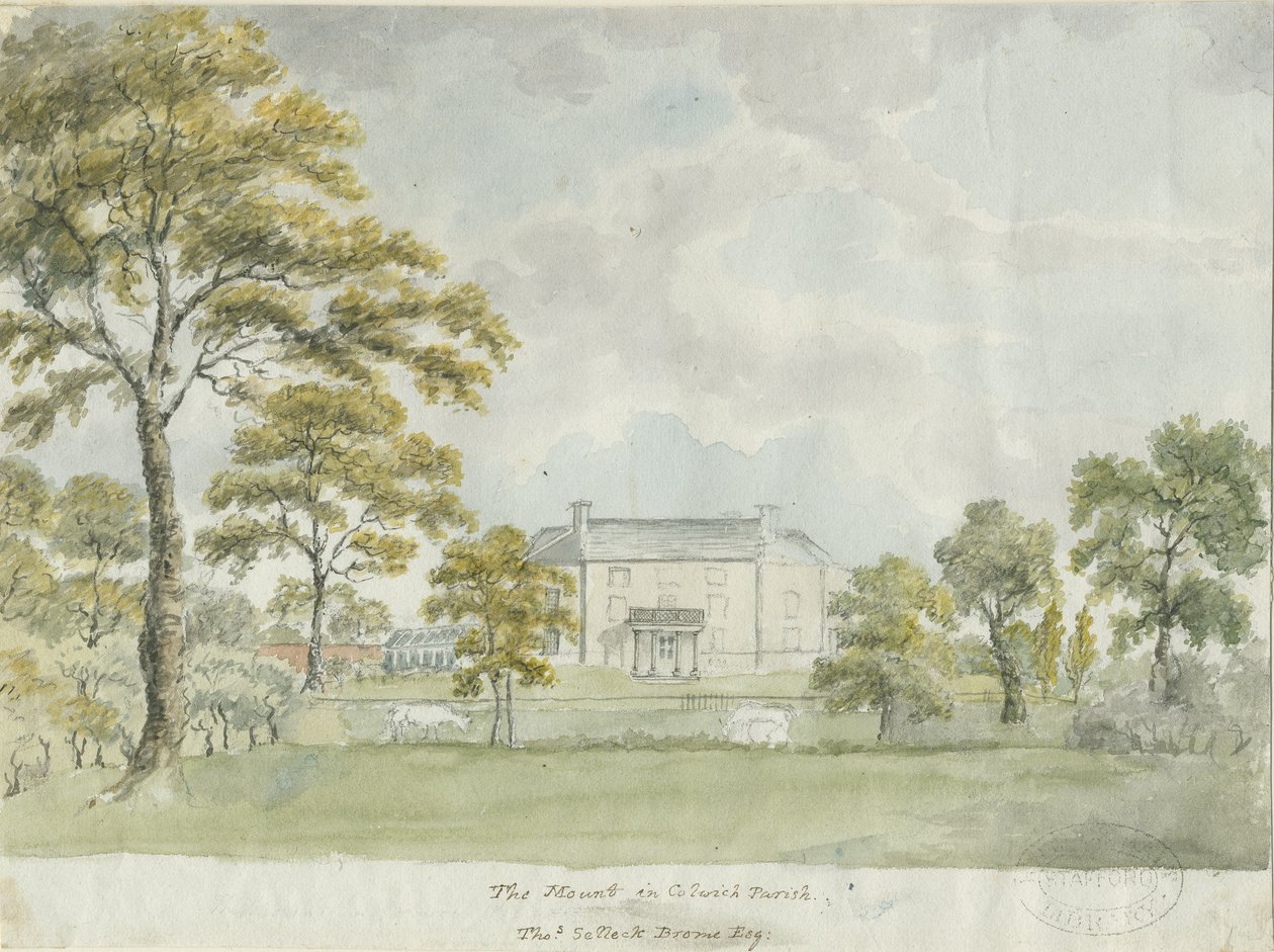 Colwich - De Berg: aquarel, nd [?eind 18e eeuw] door Unbekannt