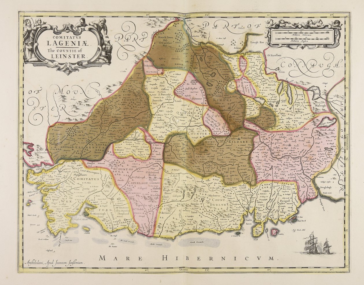 Comitatus Lageniae  Het graafschap Leinster door Unbekannter Künstler