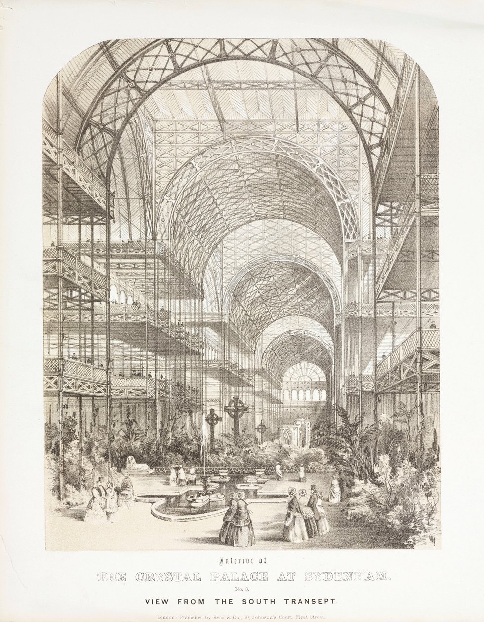 Crystal Palace, na de Grote Tentoonstelling Uitzicht vanaf het zuidelijke transept, Crystal Palace, Sydenham door Unbekannt