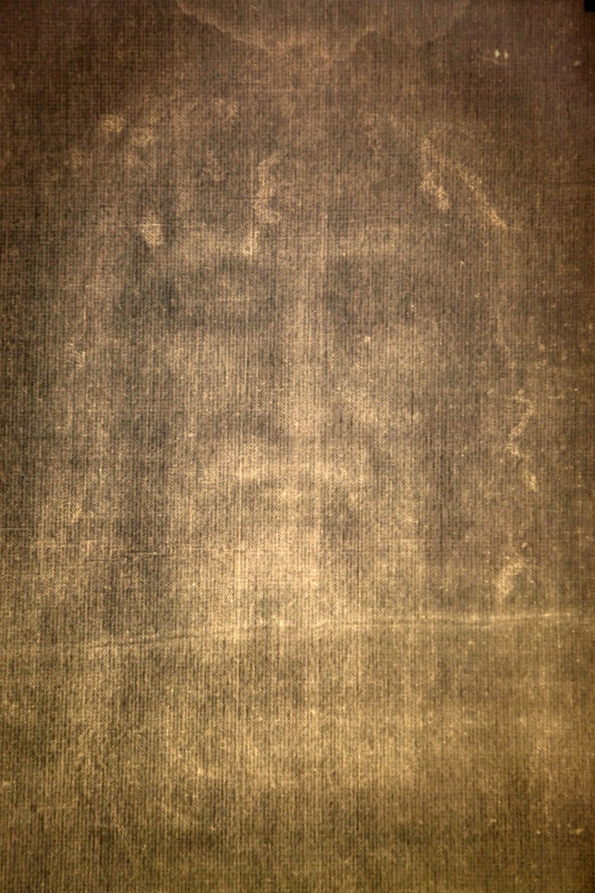 Detail van de Lijkwade van Turijn (heilige lijkwade) in de Chiesa della SS Annunziata kerk, Turijn, Italië door Unbekannt