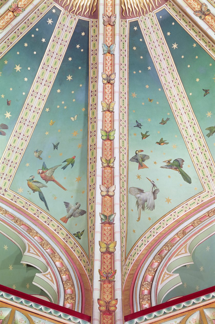 Detail van het plafond, Castell Coch, Zuid-Wales door Unbekannt