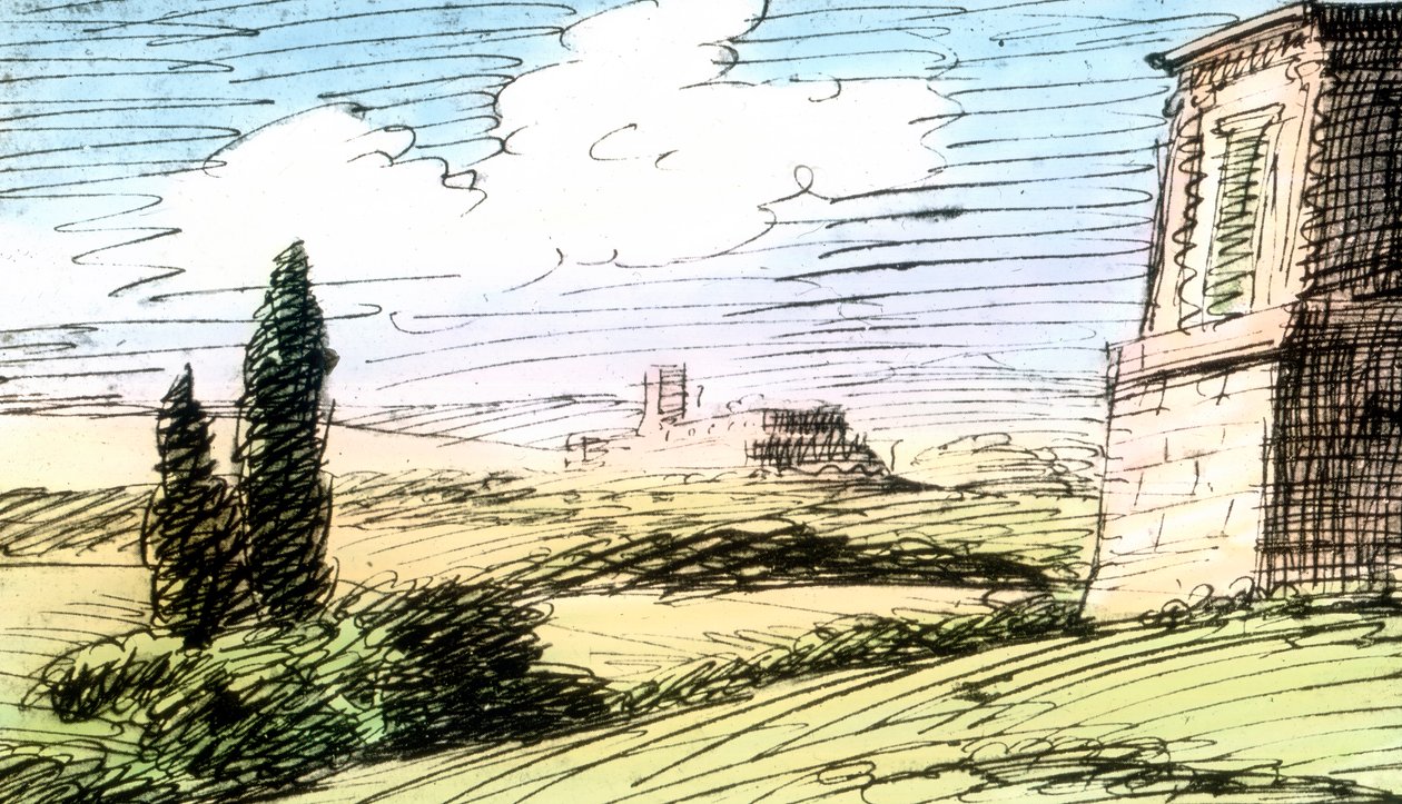 Tekening door Goethe door Unbekannter Künstler