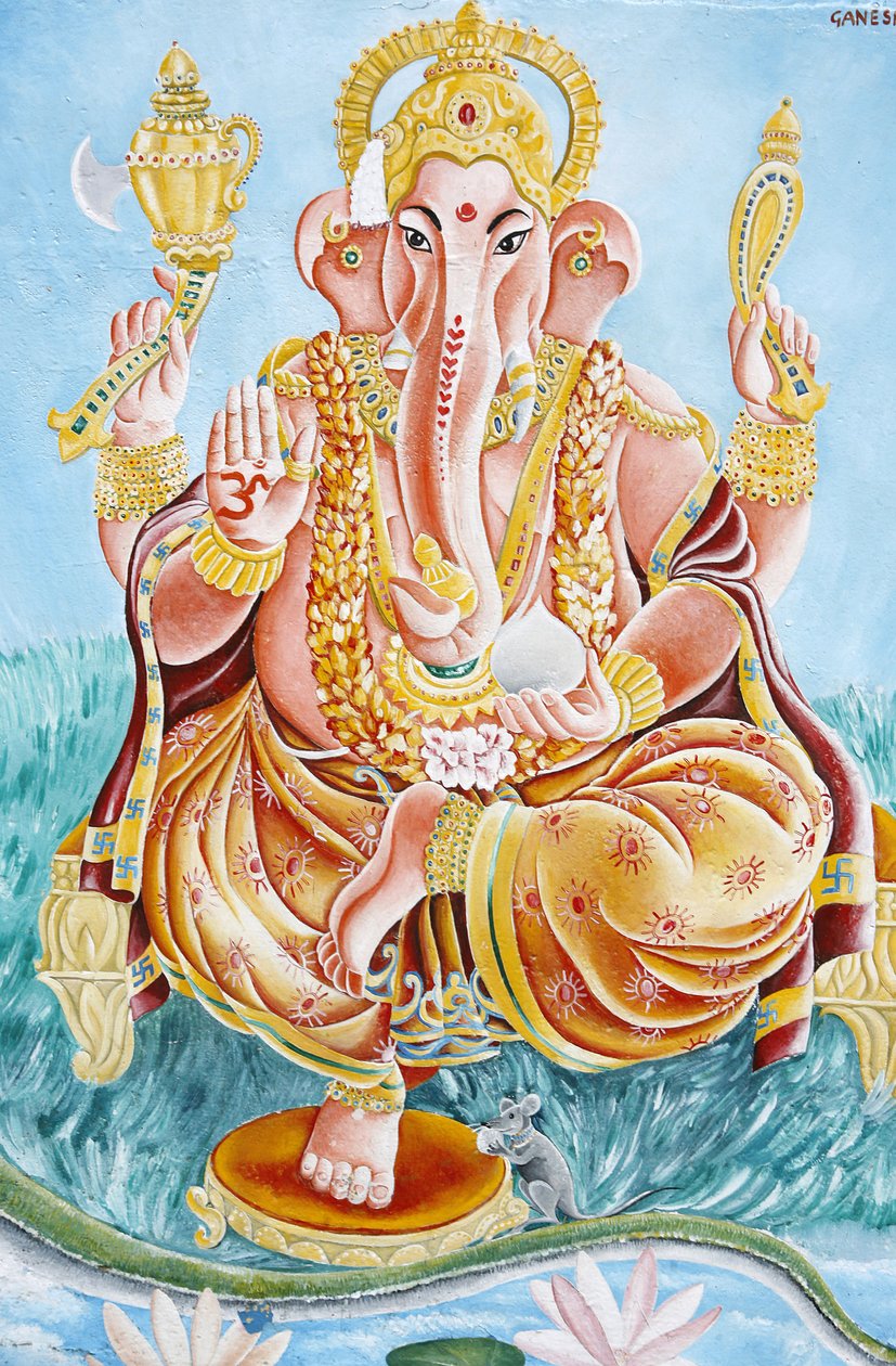Olifant-hoofdige hindoegod Ganesh, Kathmandu, Nepal door Unbekannt
