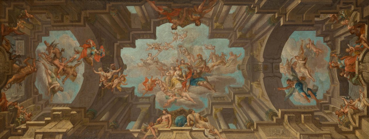Ontwerp voor een plafondschildering door Unbekannter Künstler