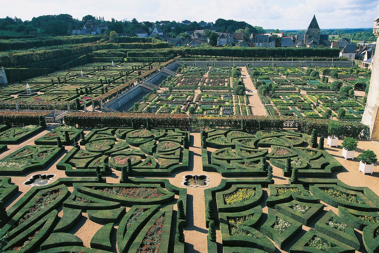 Frankrijk, Centre, Loirevallei, Tuinen bij Kasteel Villandry, tuinen door Benjamin Baud