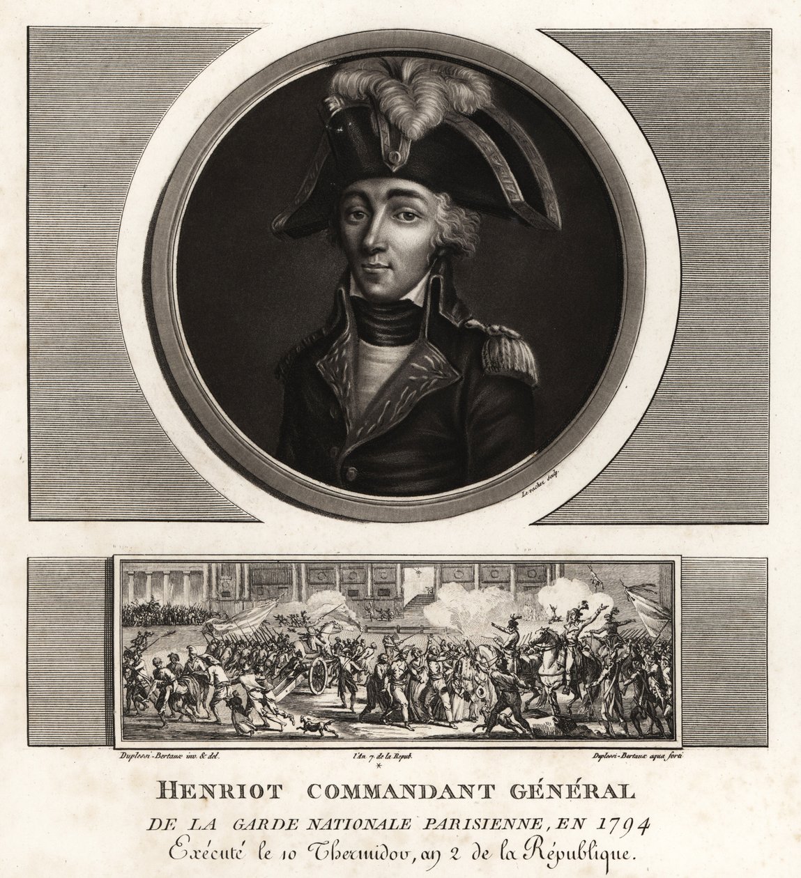 Francois Henriot, Jacobijnse leider, Commandant Generaal van de Nationale Garde van Parijs, geëxecuteerd in 1794 door Unbekannt