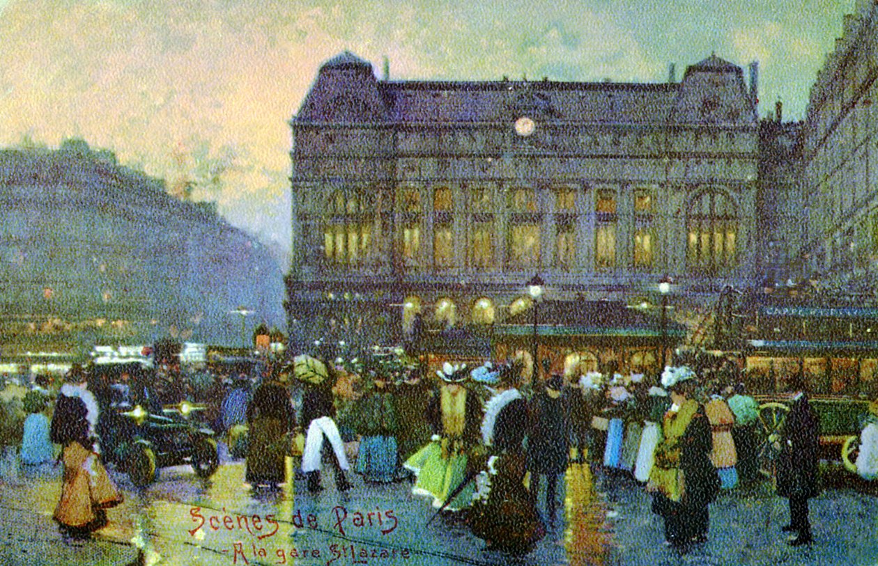 Gare St Lazare, Parijs, ca. 1900 door Unbekannter Künstler