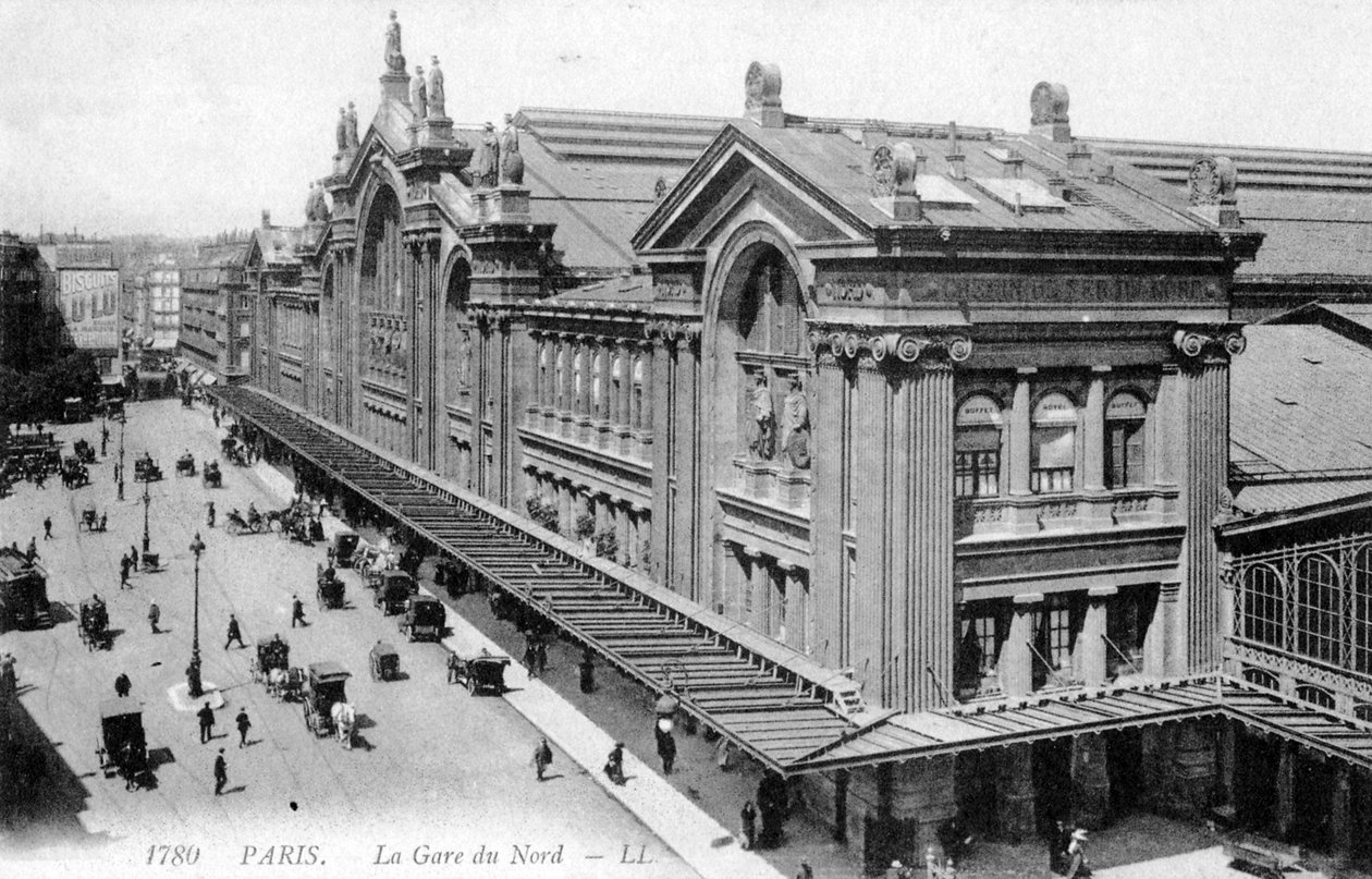 Gare du Nord, Parijs, c. 1900 door Unbekannter Künstler