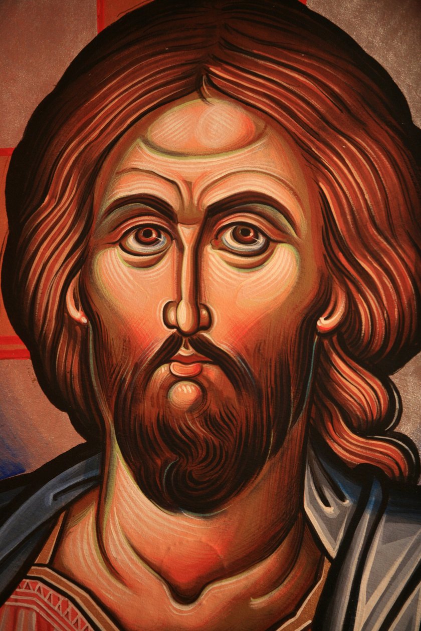 Grieks-orthodoxe icoon die Christus uitbeeldt Thessaloniki Griekenland door Unbekannt