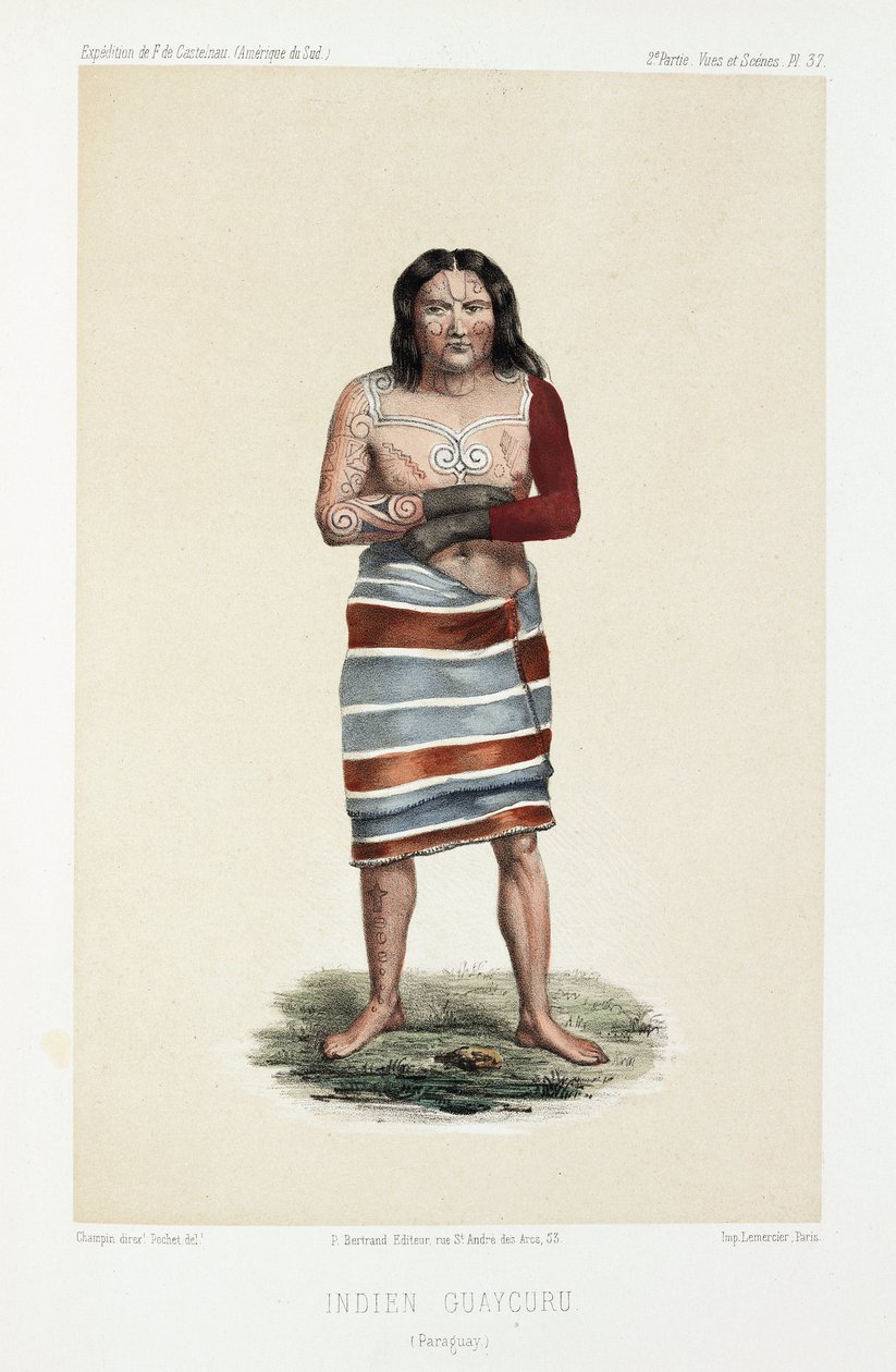 Guaycuru-indiaan, Paraguay, ca. 1843-1847 door Unbekannt